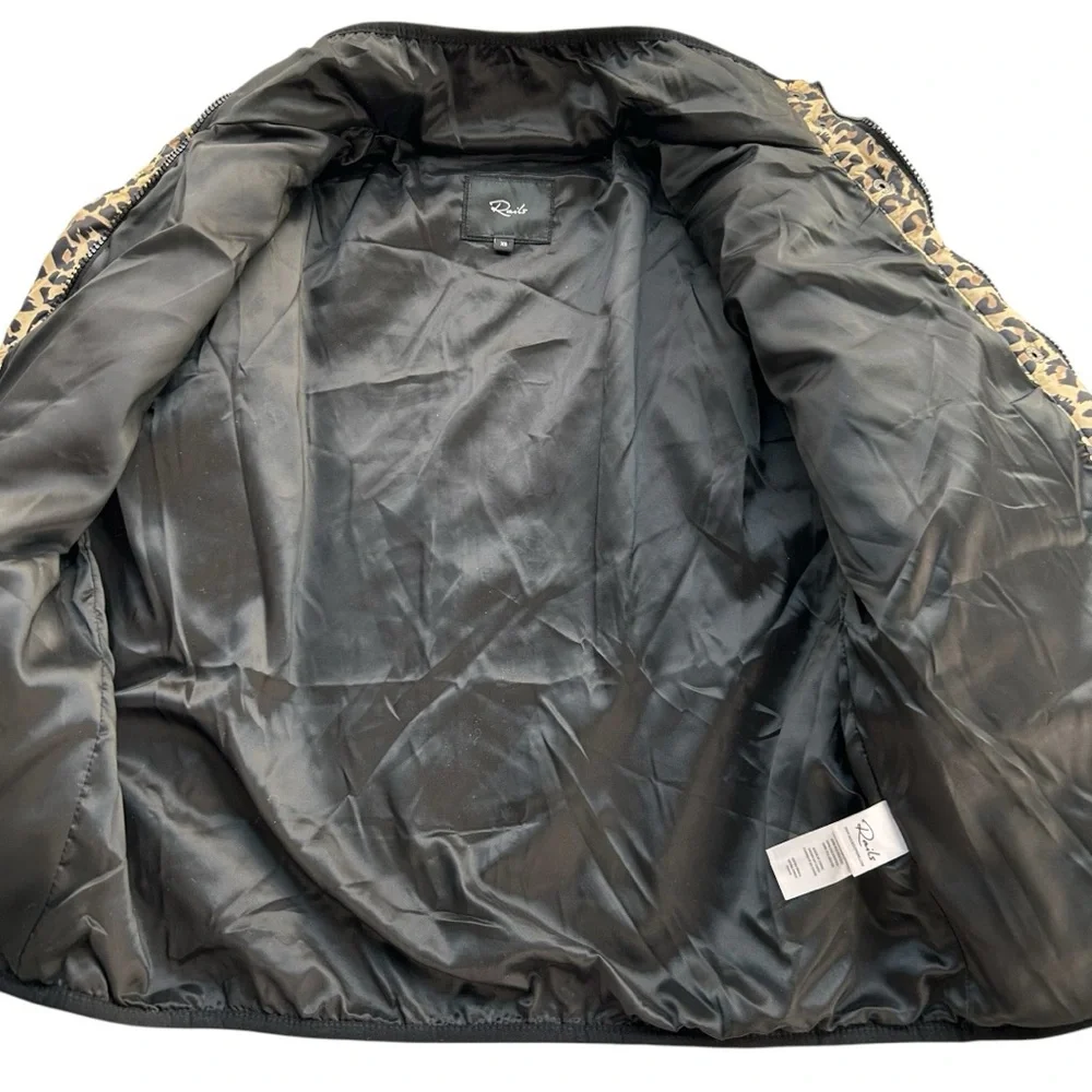 Rails Dean Fleece Teddy Jacket Size XS Ivory Leopard Mix - Picture 7 of 12